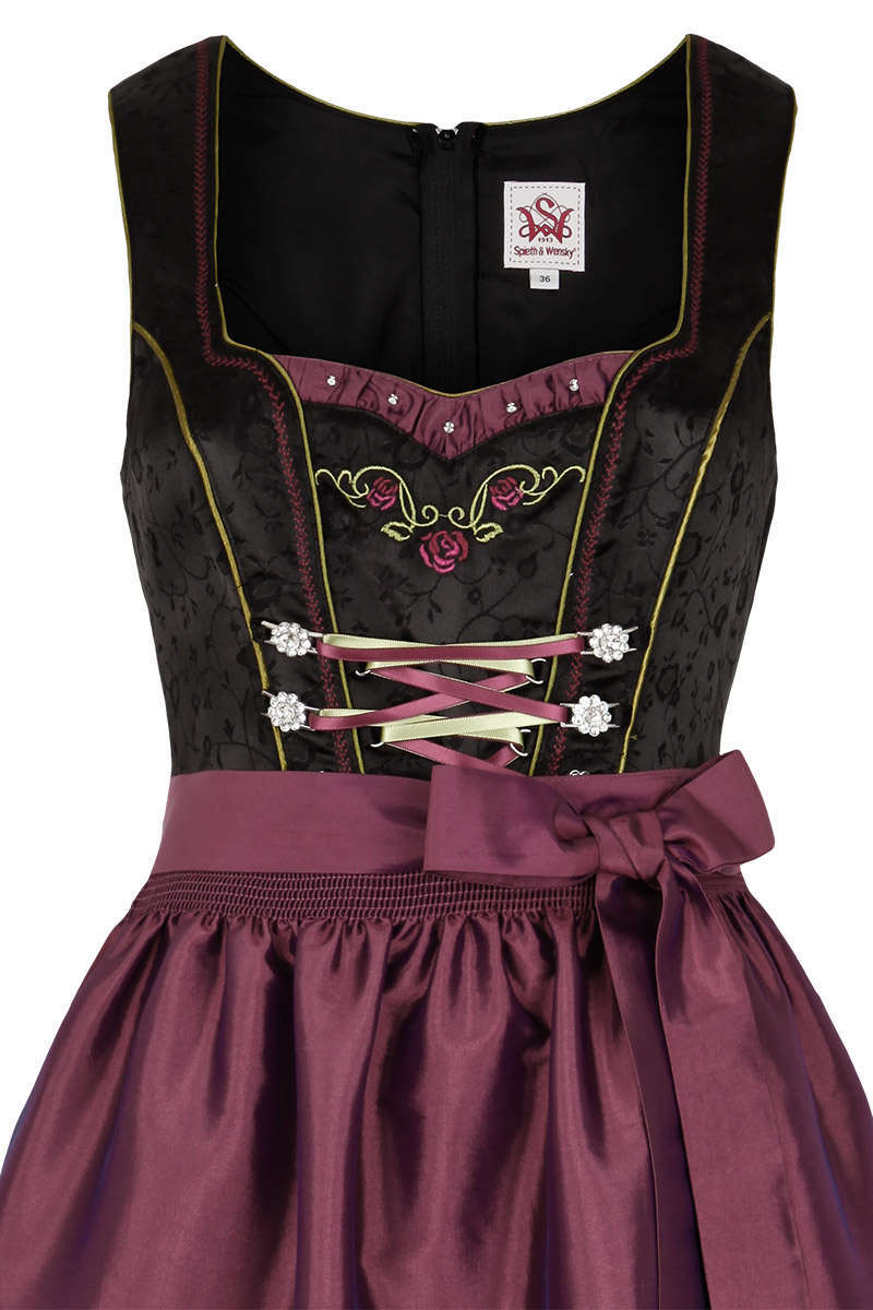 Dirndl midi schwarz pink oliv Bild 2