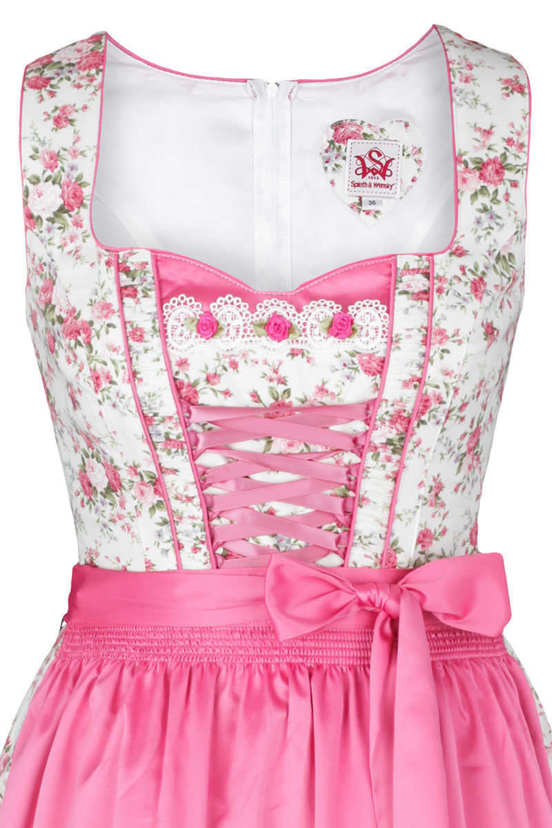 Dirndl Spitzen-/ Doppelschrze Blumen rosa Bild 2