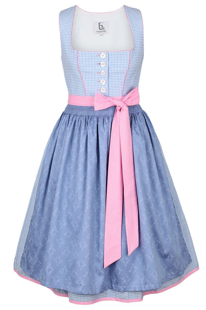 Dirndl kurz Pastellfarben blau rosa