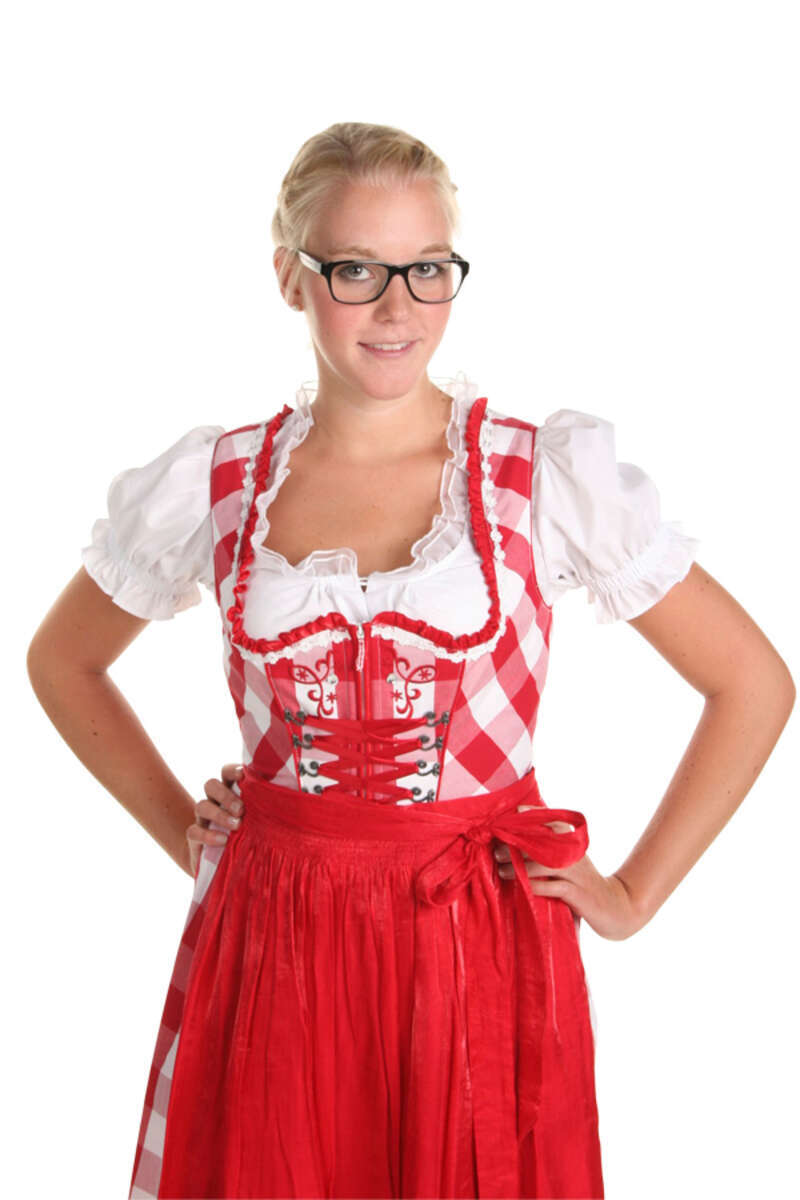 Dirndl kurz rot kariert 'Antonia' Bild 2