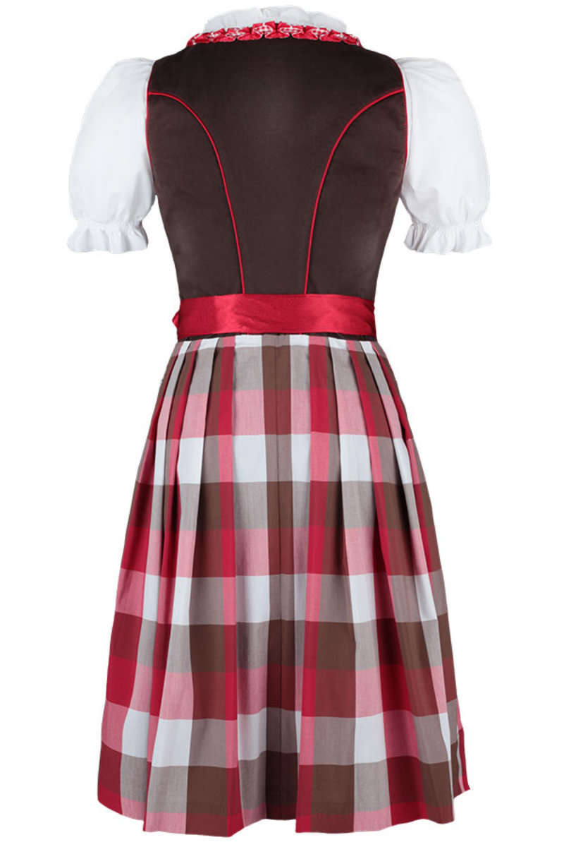 Dirndl kurz rot braun 'Iris' Bild 2