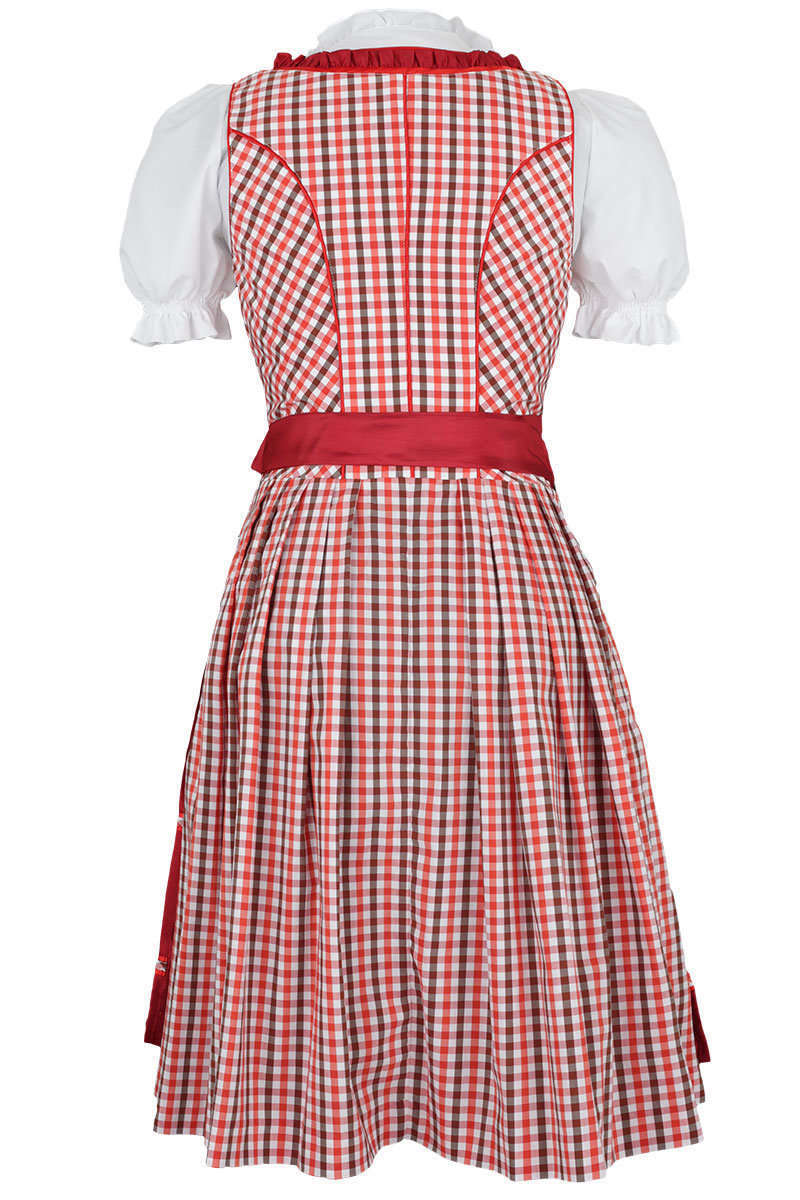 Dirndl kurz rot-wei-schwarz kariert 'Tirana' Bild 2