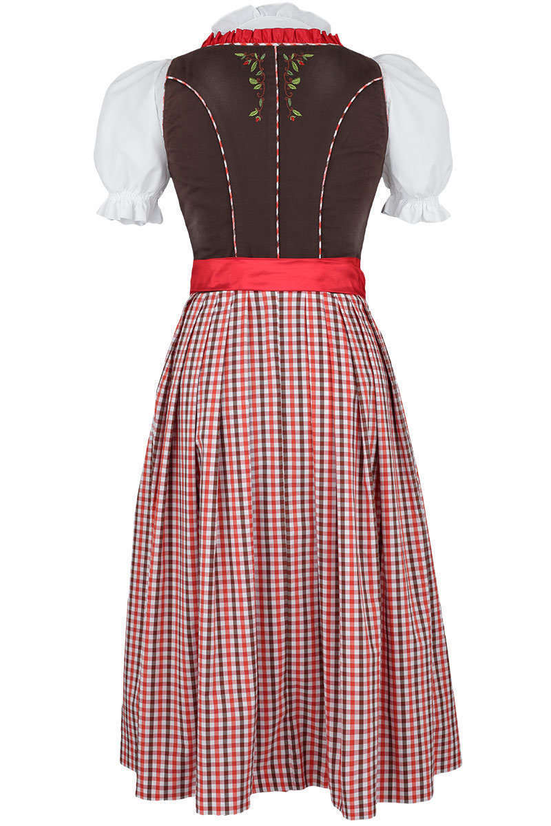 Dirndl Knielang braun-rot Bild 2