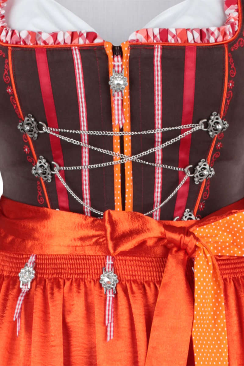 Dirndl mittel orange braun 'Svenja' Bild 2