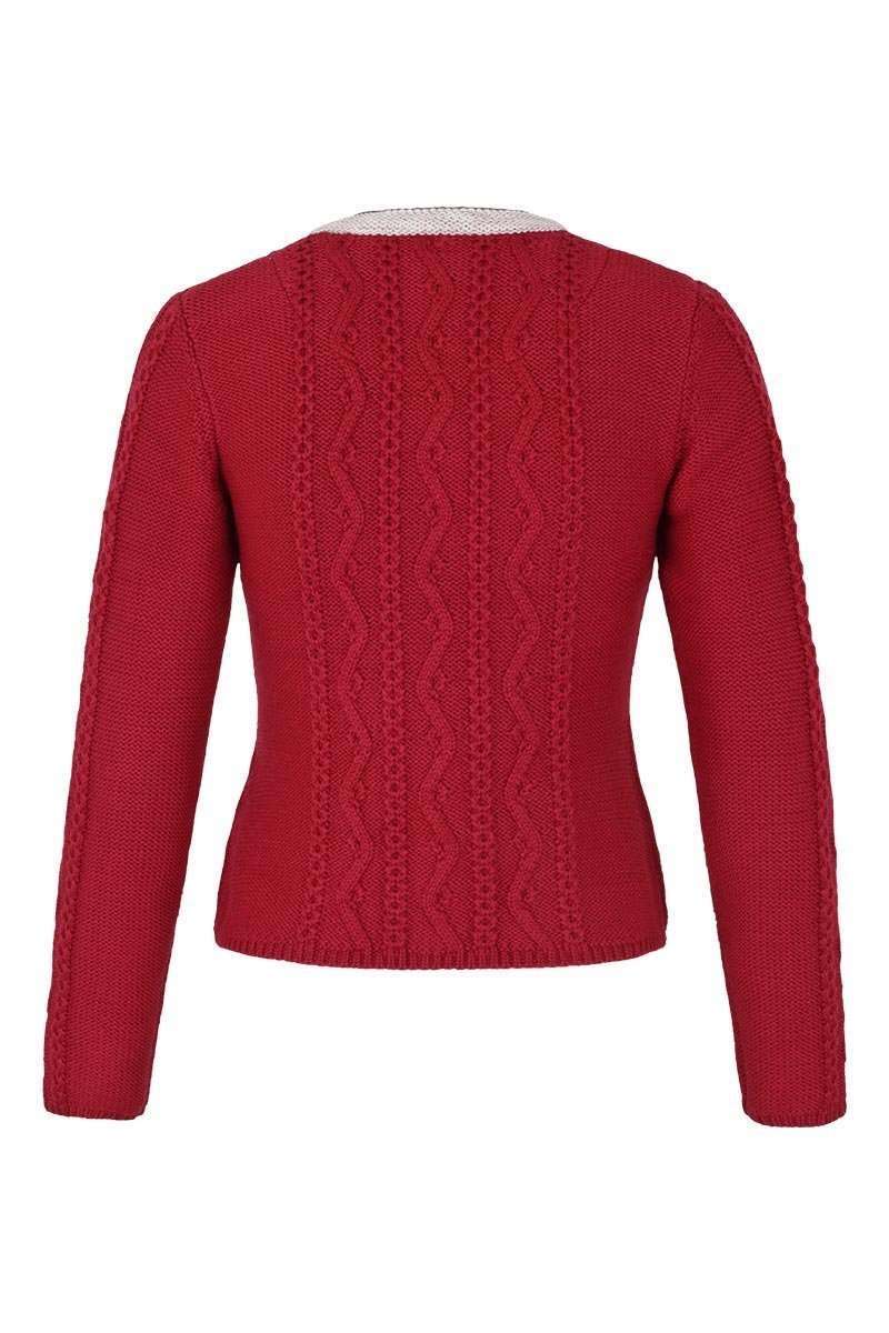 Dirndljacke mit Zopfmuster rot Bild 2