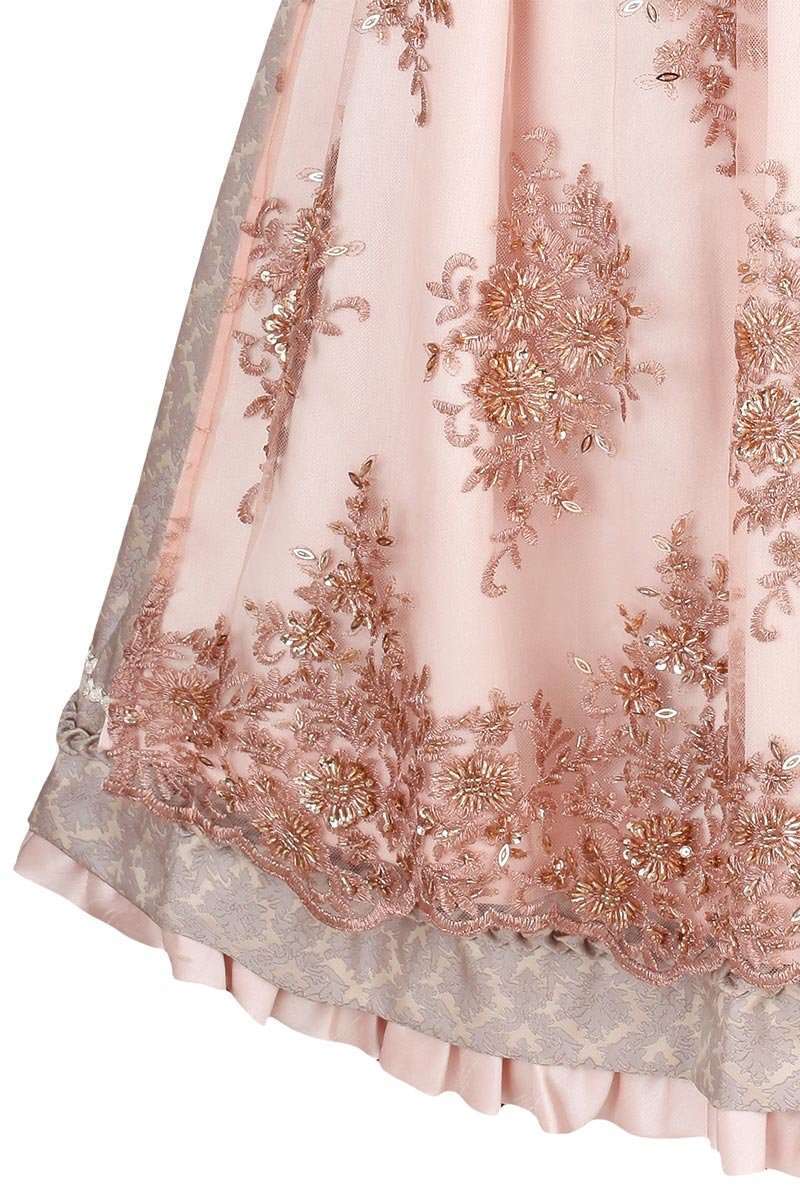 Dirndl mit Pailletten-Schrze creme Rosa Bild 2