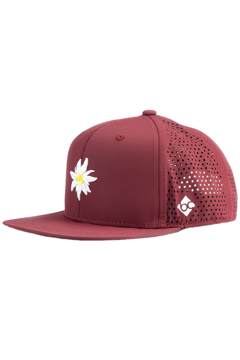 Snapback Cap mit Edelweisslogo dunkelrot