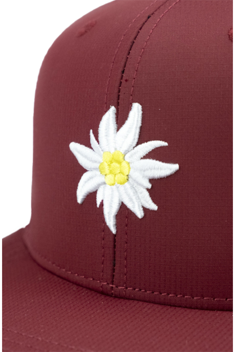 Snapback Cap mit Edelweisslogo dunkelrot Bild 2