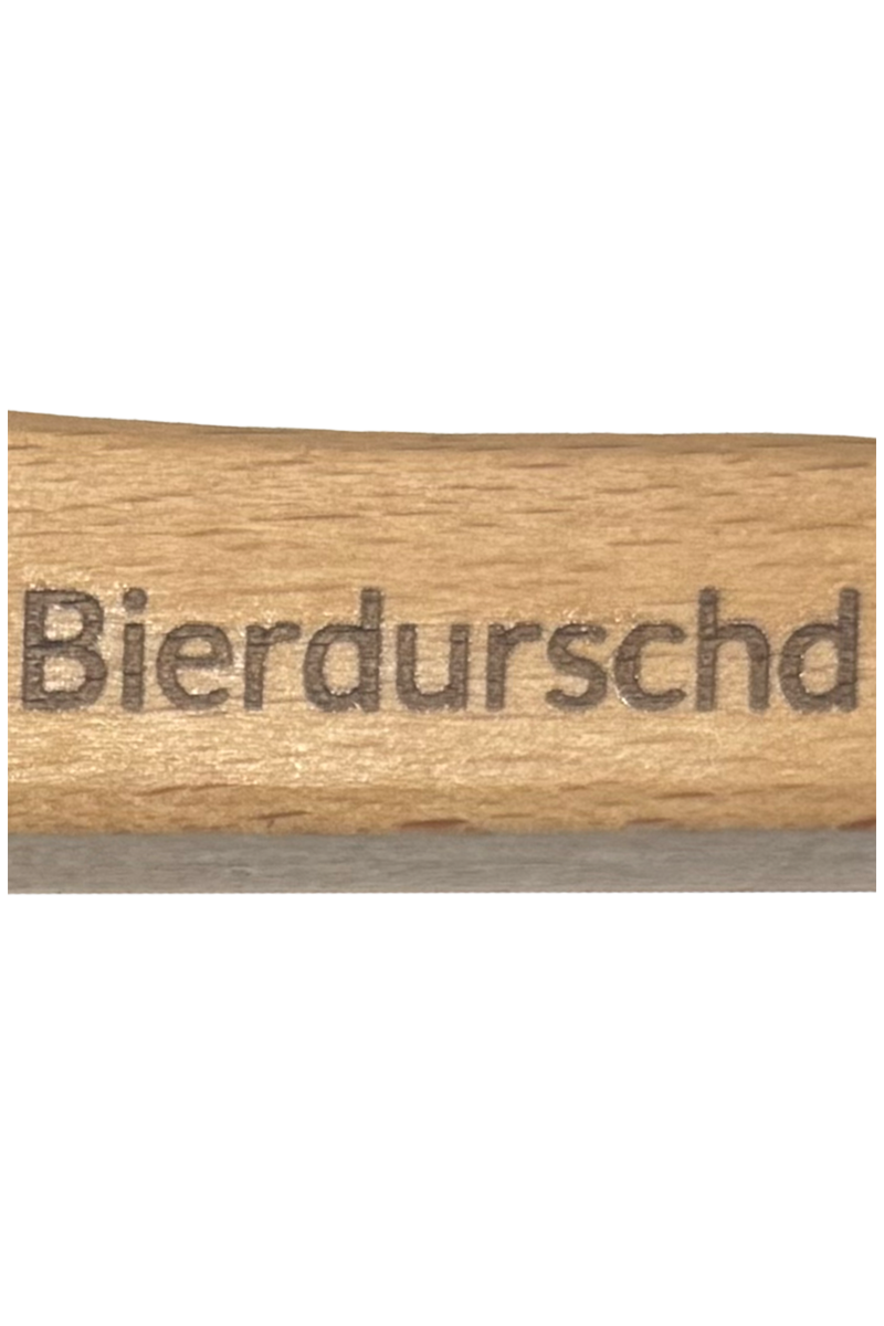 Flaschenffner Holz mit Nagel und Magneten 'Bierdurschd' Bild 2