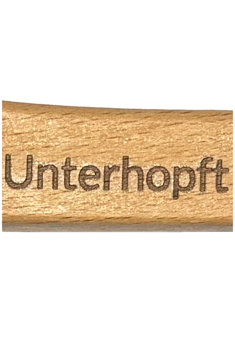 Flaschenffner Holz mit Nagel und Magneten 'Unterhopft' Bild 2