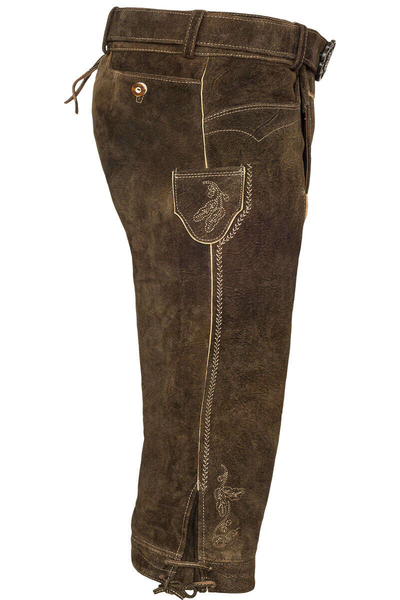 Herren Kniebund-Lederhose mit Gürtel nutriabraun Bild 2