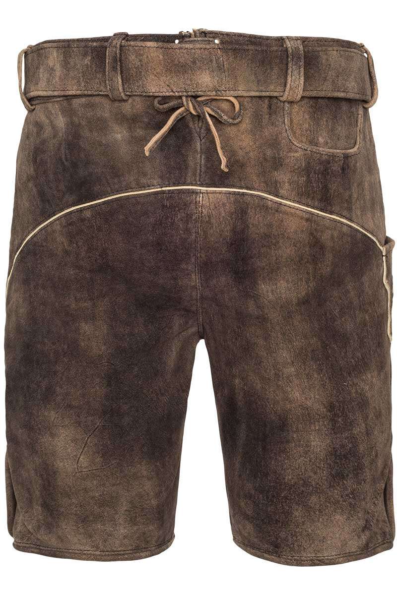 Kurze Trachten Lederhose mit Grtel marone, Stickerei schwarz Bild 2