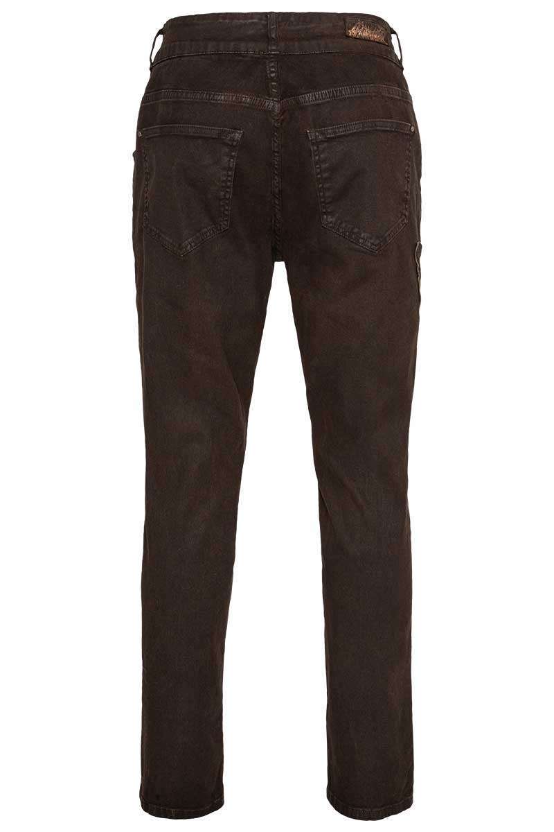 Herren Jeans 'Lederhose' lang dunkelbraun Bild 2