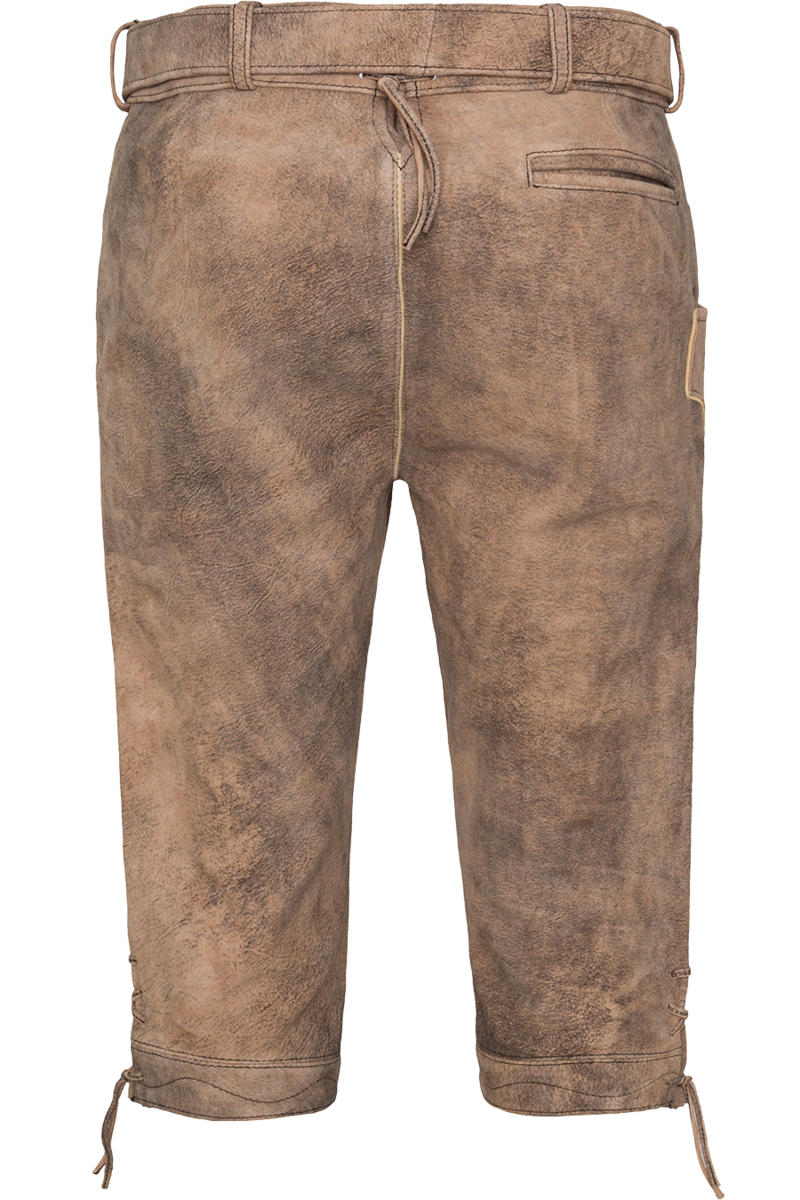 Herren Lederhose Kniebund bestickt mit Grtel lombock/schwarz Bild 2