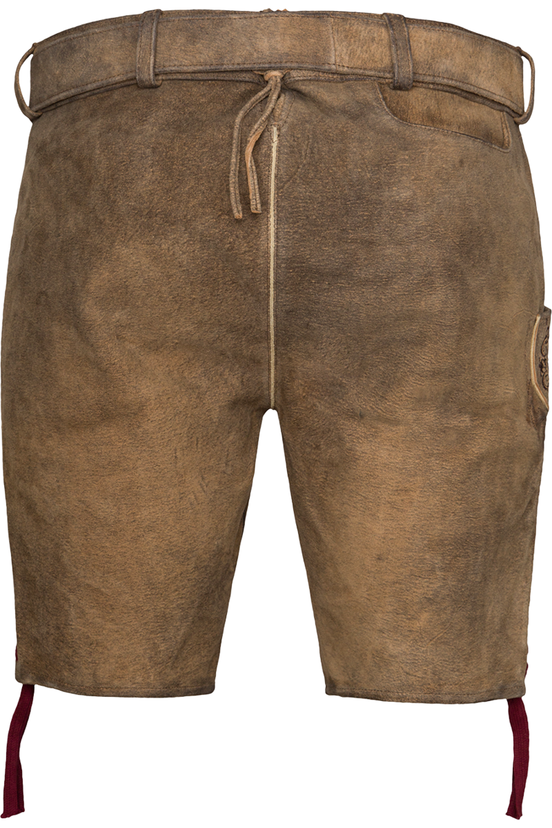 Herren FCB-Lederhose kurz mit Grtel zeder/braun Bild 2