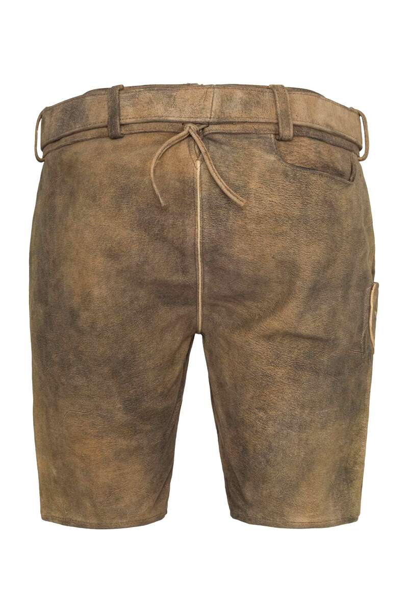 Herren FCB-Lederhose bestickt kurz zeder stein Bild 2