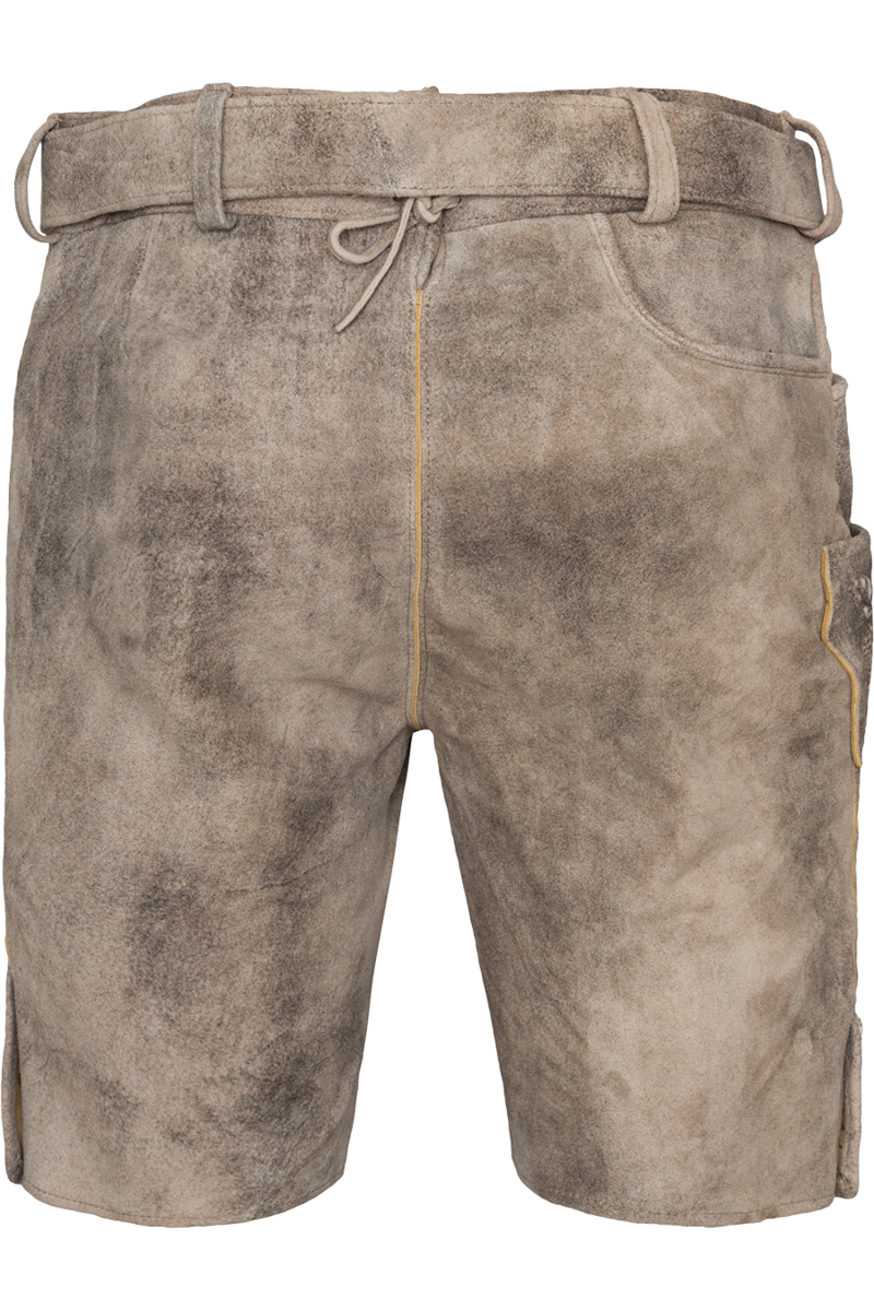 Herren Lederhose kurz bestickt mit Grtel oxford/st braun Bild 2