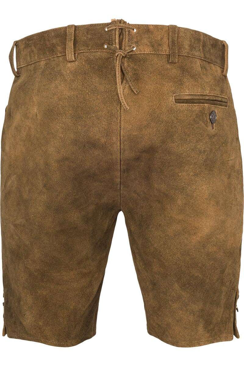 Kurze Lederhose unbestickt biberbraun Bild 2