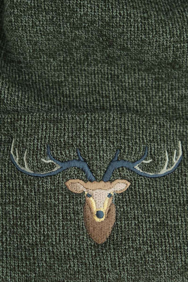 Mütze mit Hirsch dunkelgrün Bild 2