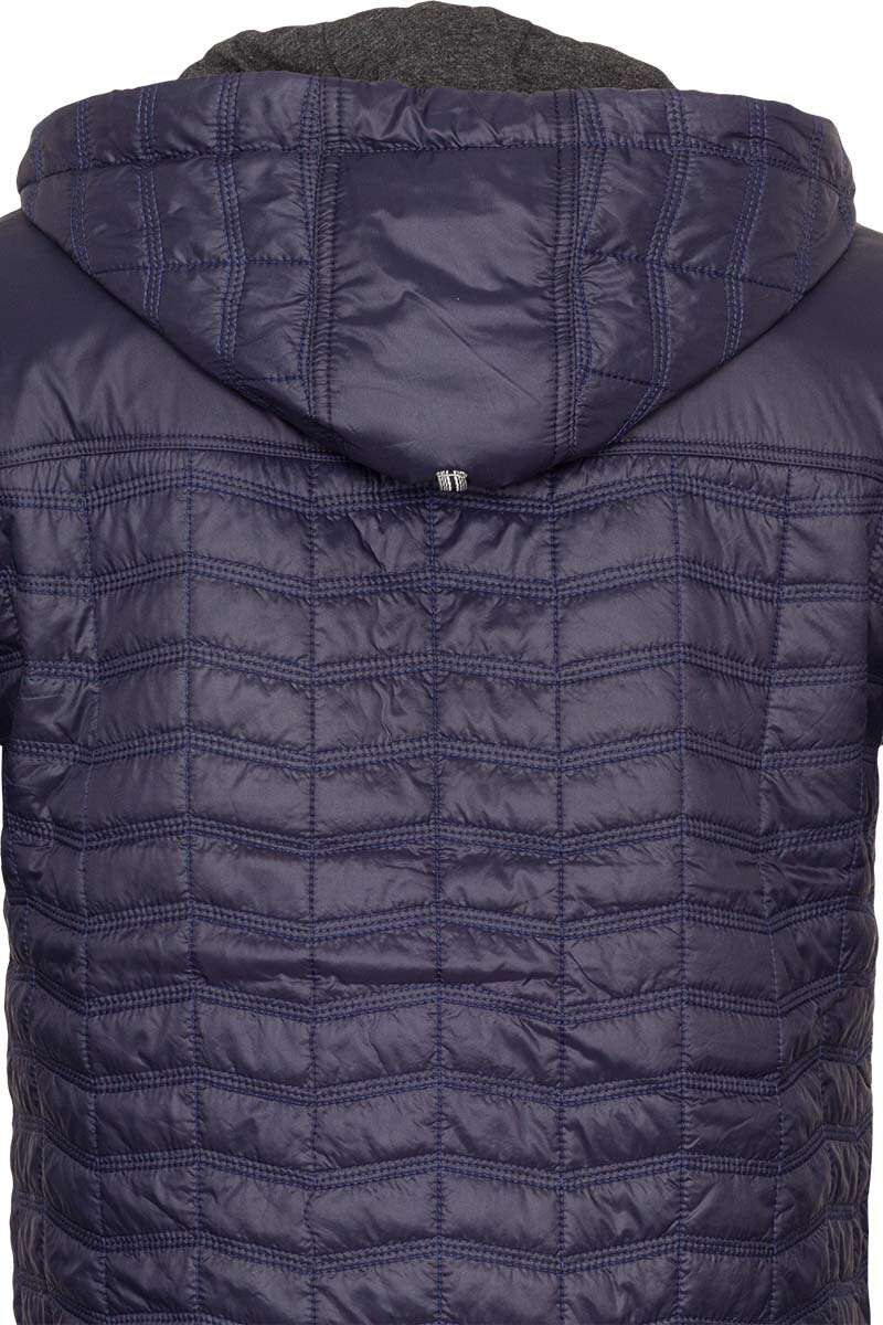 Herren-Steppjacke mit Strick und abnehmbarer Kapuze nachtblau grau Bild 2