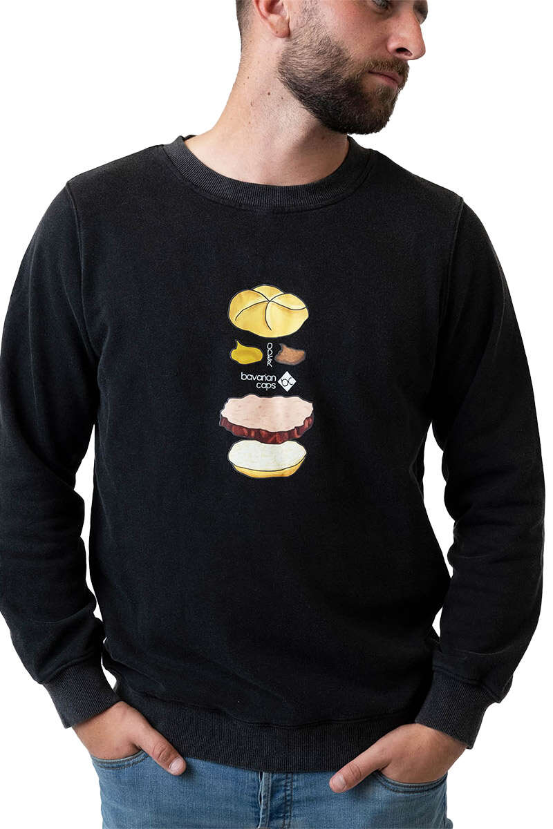 Herren Sweater 'Bavarian Burger' vintage black Bild 2