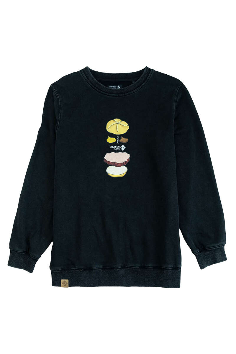 Herren Sweater 'Bavarian Burger' vintage black