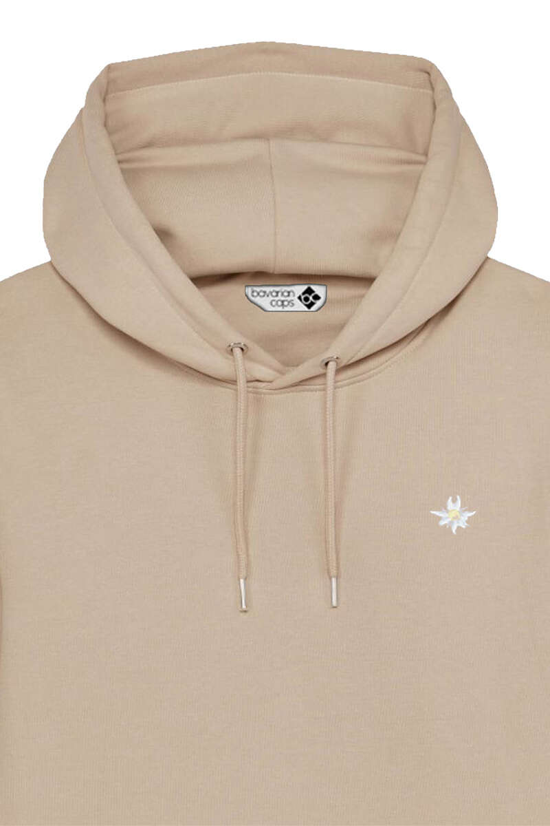 Kapuzenpullover Hoodie Edelwei Bio-Baumwolle beige Bild 2