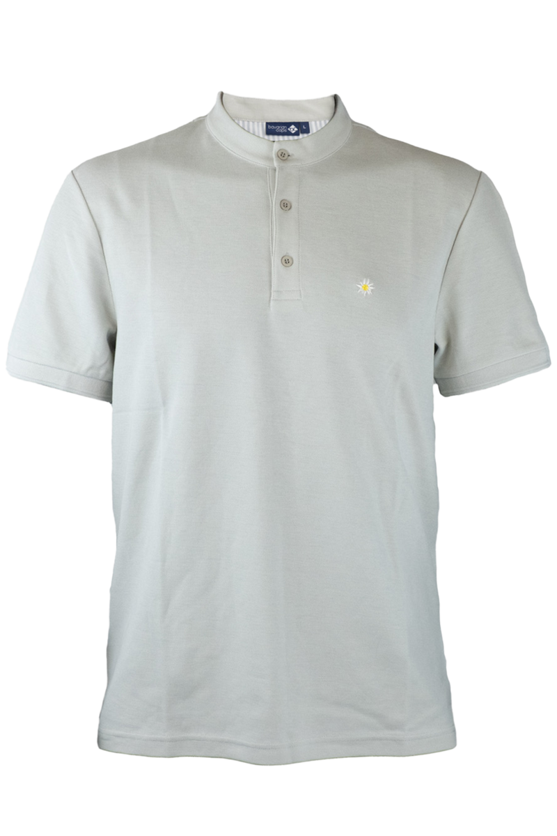Herren Polo-Shirt Edelwei hellgrau