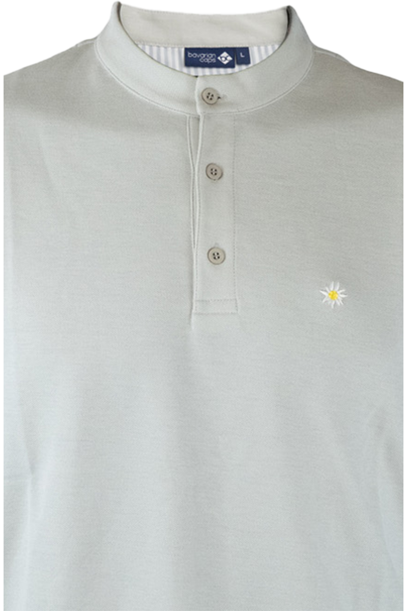 Herren Polo-Shirt Edelwei hellgrau Bild 2
