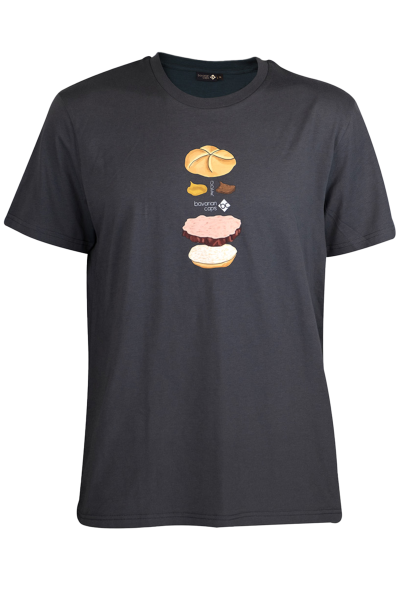 Herren T-Shirt 'Bavarian Burger' blau