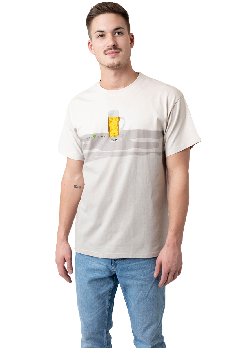 Herren Trachtenshirt Helles Bier hellbeige Bild 2
