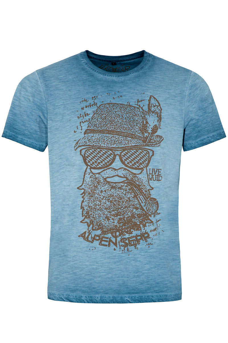 Herren T-Shirt 'Alpen Sepp' blau