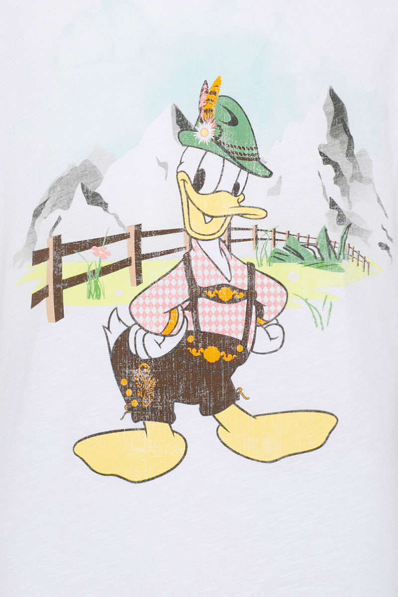 Herren Trachten-T-Shirt mit Donald Duck-Motiv wei Bild 2