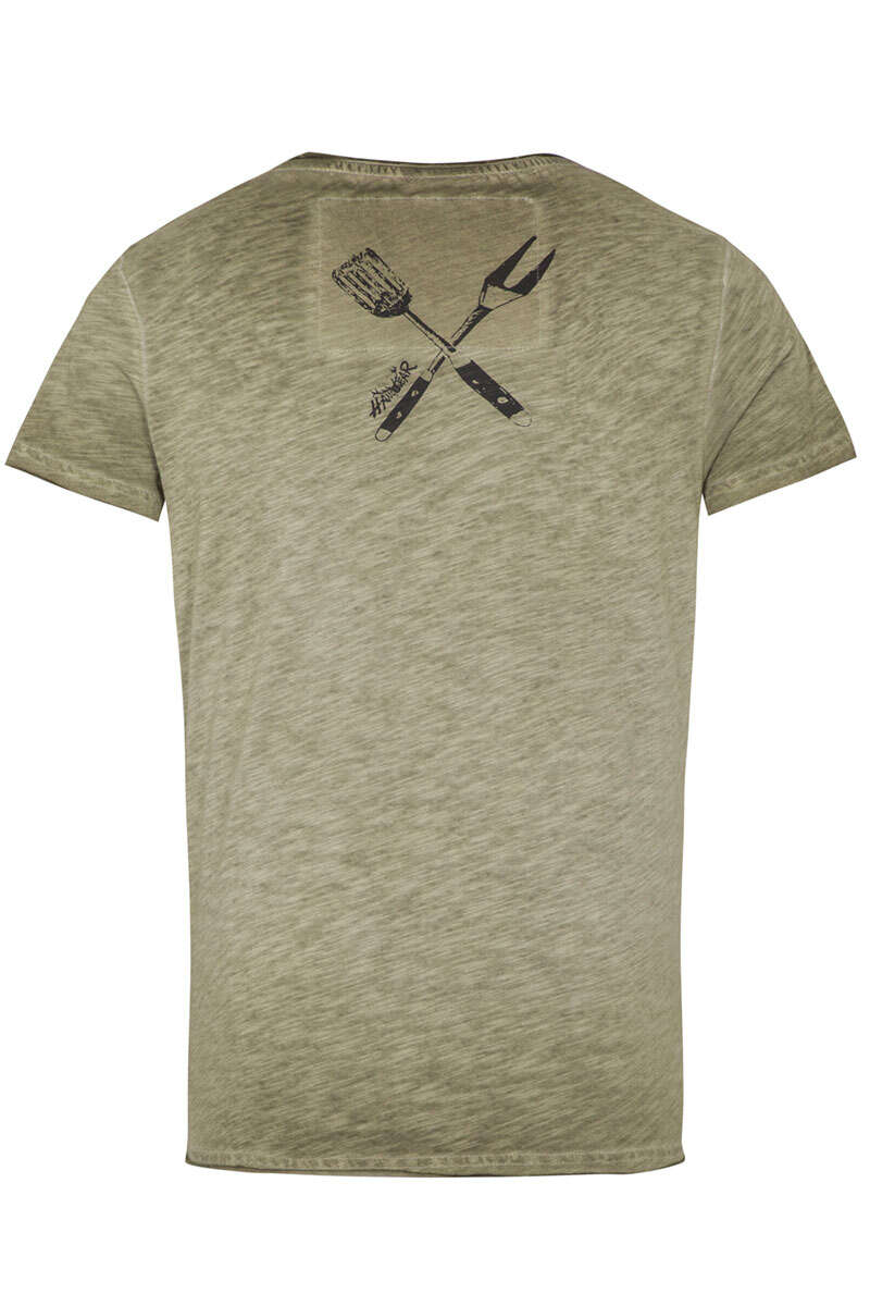 Herren Trachten-T-Shirt 'Glutsbrüder' olivgrün Bild 2