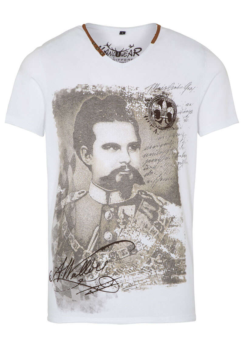 Herren T-Shirt mit Ludwig II wei