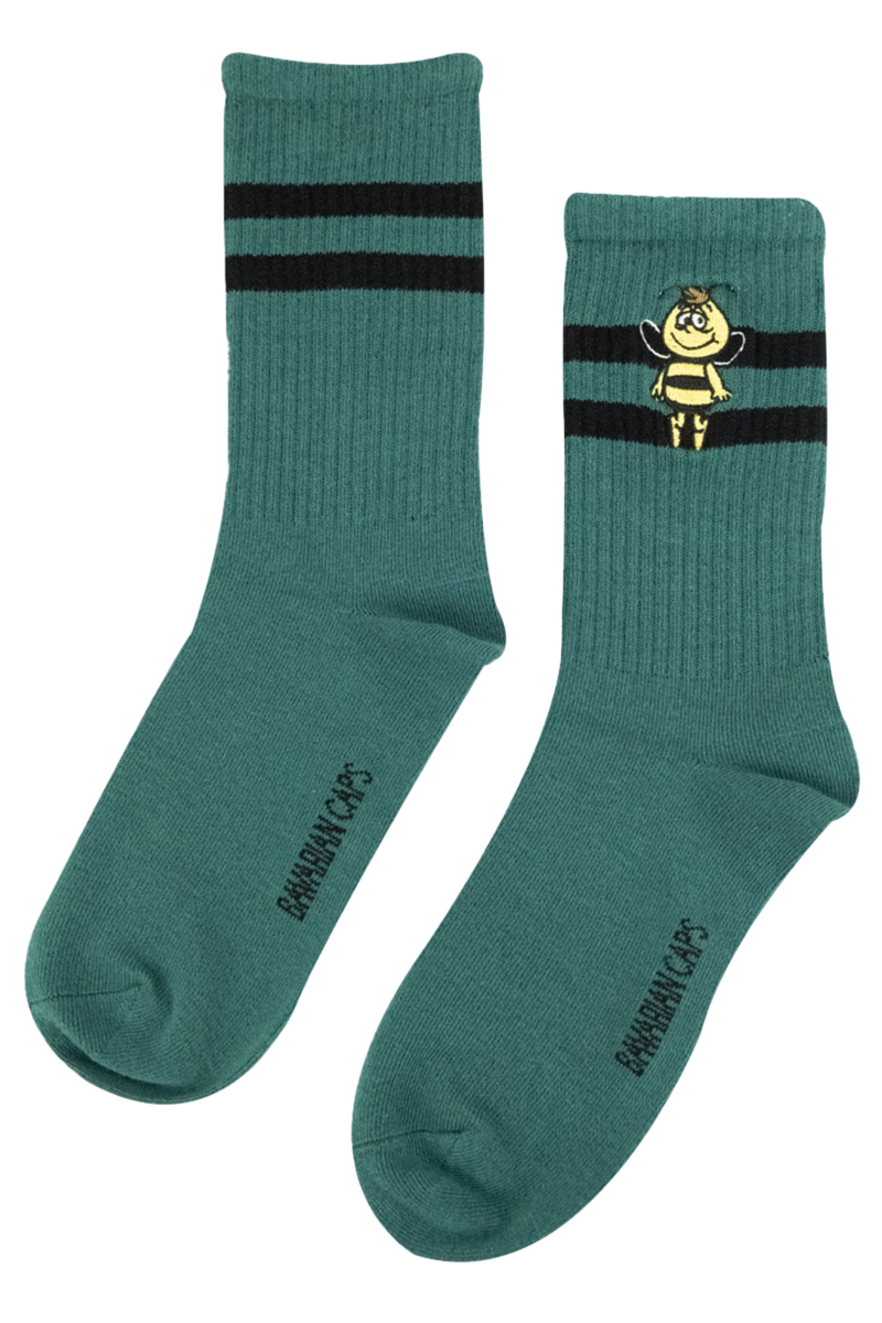 Herren Socken Biene Maja Willi-Motiv grn