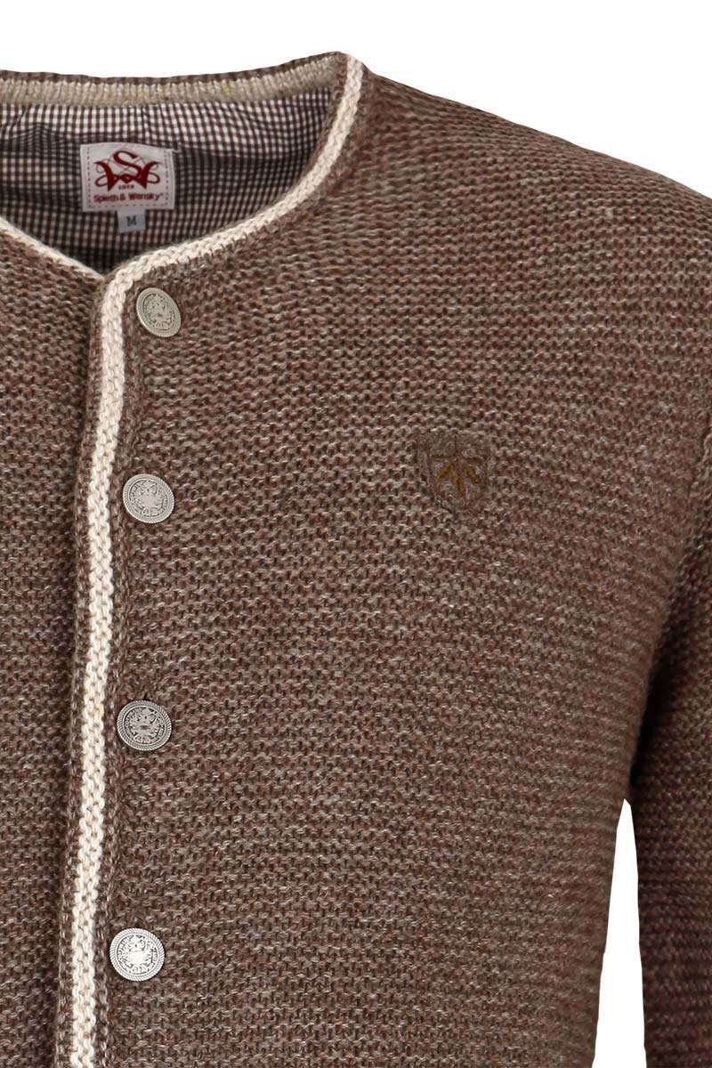 Herren Trachten-Strick-Jacke Beige Braun Bild 2