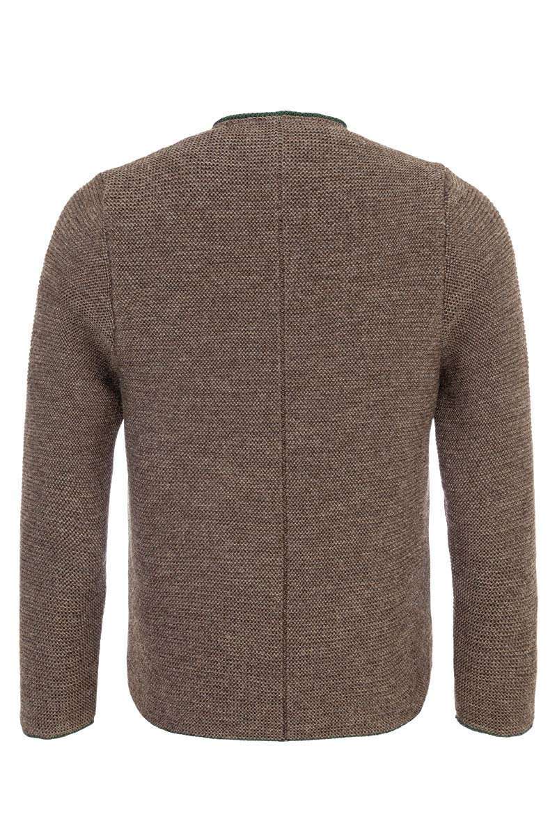 Trachten Herren Strickjacke gefttert belugabraun Bild 2