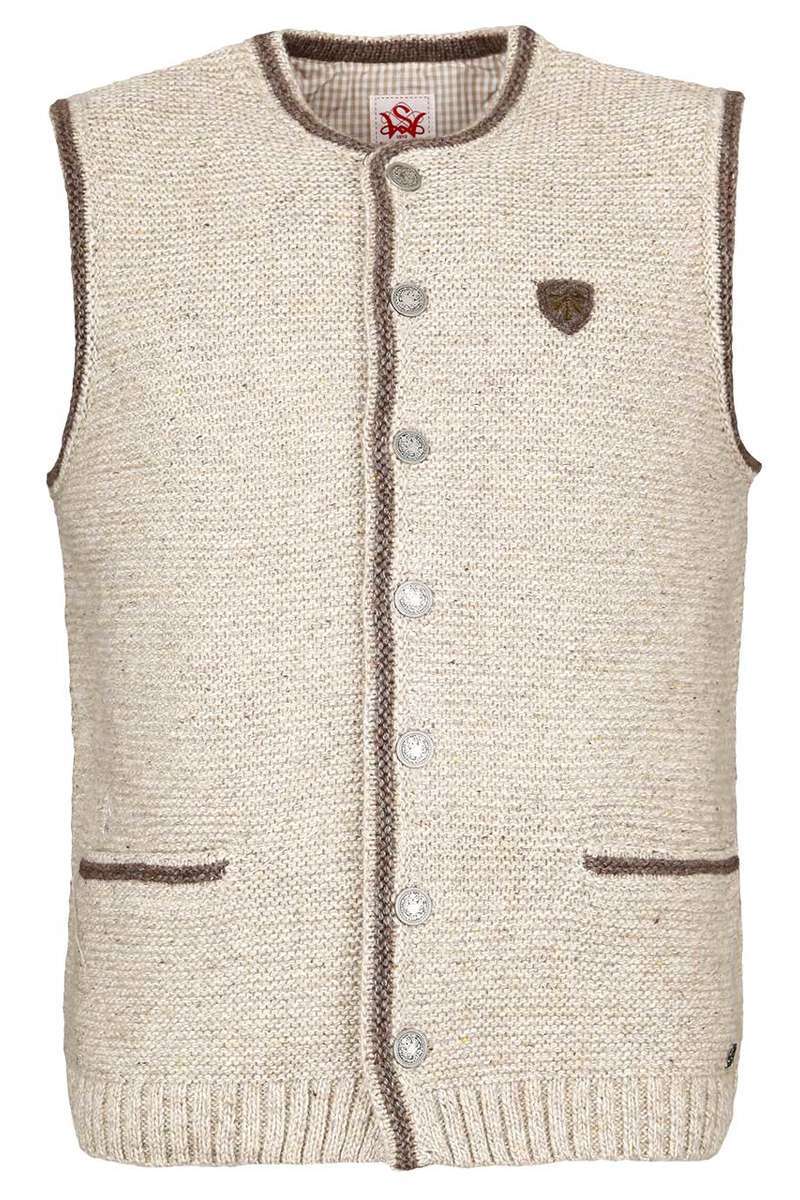 Herren Trachten-Strickweste Natur Beige