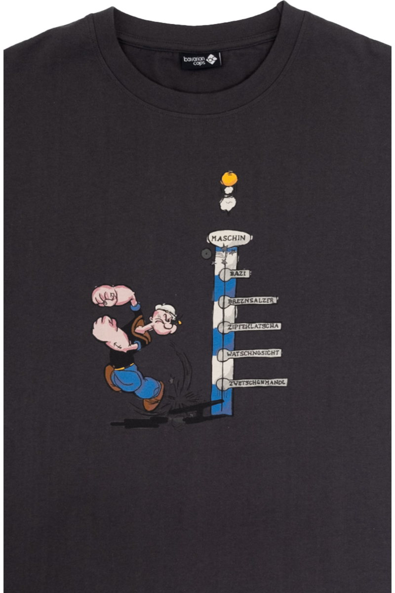 Herren T-Shirt 'Popeye haut den Lukas' dunkelgrau Bild 2