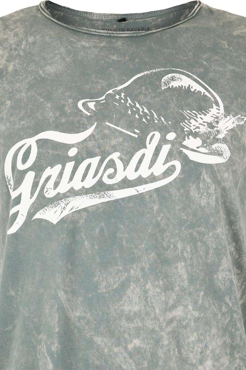 Herren Trachten T-Shirt  'Griasdi' grau Bild 2