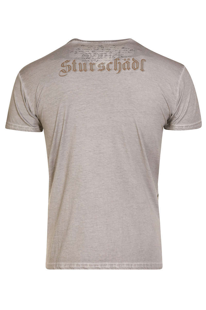 Herren Trachten T-Shirt 'Sturschdl' grau Bild 2