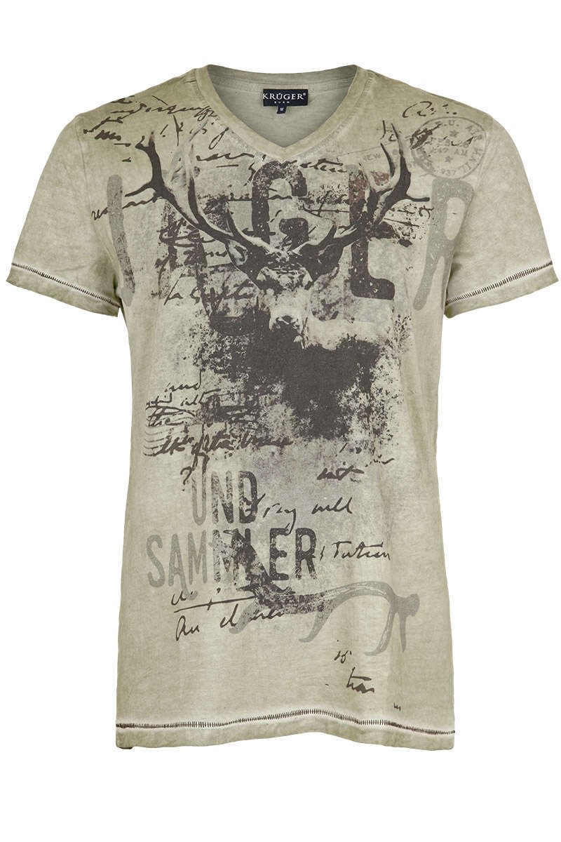 Herren Trachten T-Shirt 'Jger und Sammler' oliv