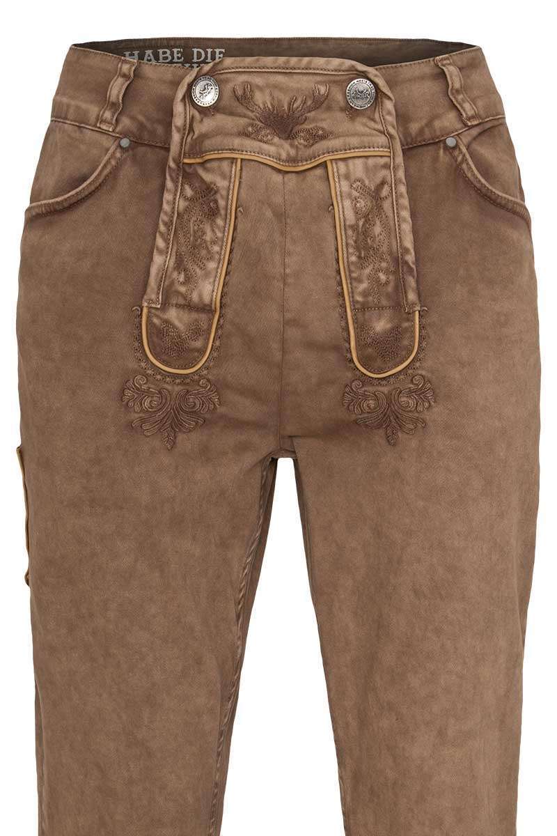 Herren Jeans 'Lederhose' lang hellbraun Bild 2