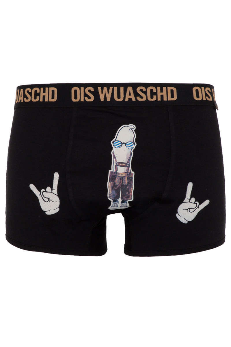 Boxershorts Bayrische Weiwurst  'ois is wuaschd' schwarz