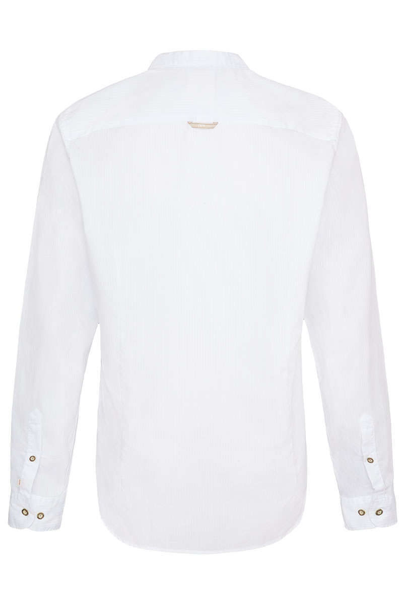 Trachtenhemd Stehkragen regular mit Streifenmuster weiß Bild 2