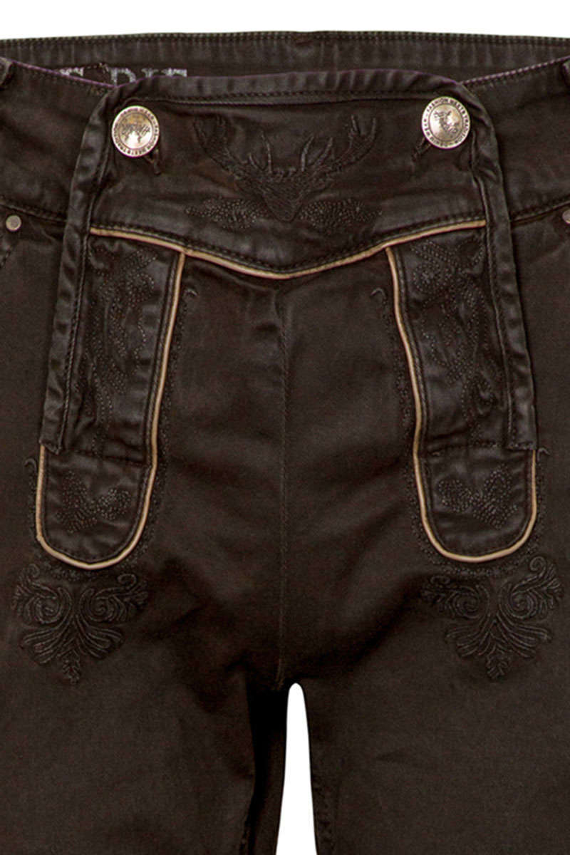 Herren Jeans 'Lederhose' dunkelbraun Bild 2
