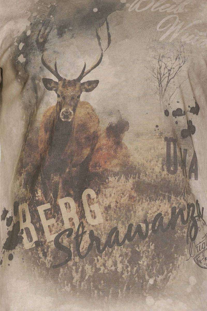 Herren T-Shirt mit Hirsch braun Bild 2