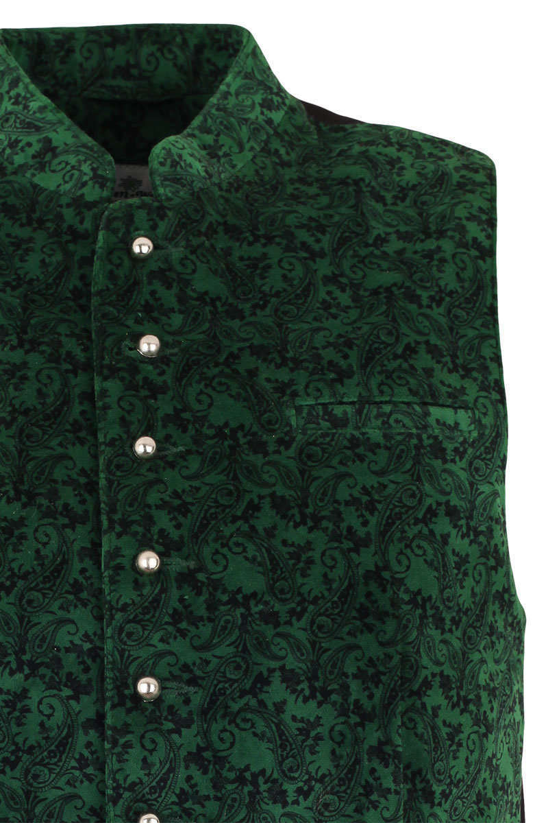 Trachten Samt Weste Paisley-Muster grün Bild 2