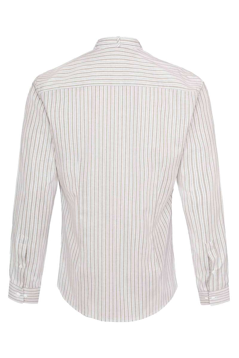 Trachtenhemd gestreift Slim-fit moosgrün-weiß Bild 2